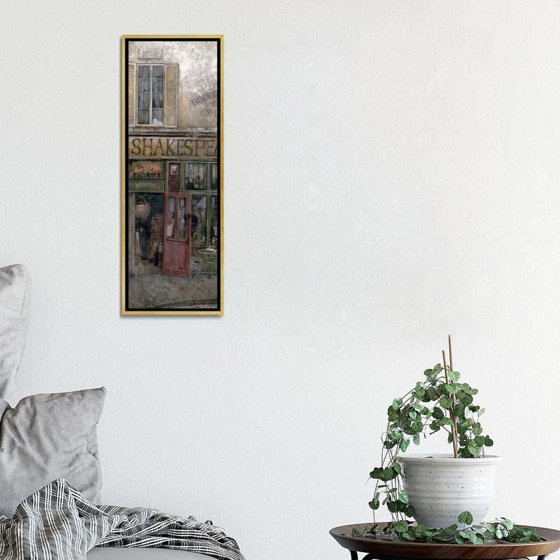 «Good Book, Great Java» par Ruane Manning - reproduction d'art, H 36 po x l 12 po x P 1,5 po, Toile encadrée d'or