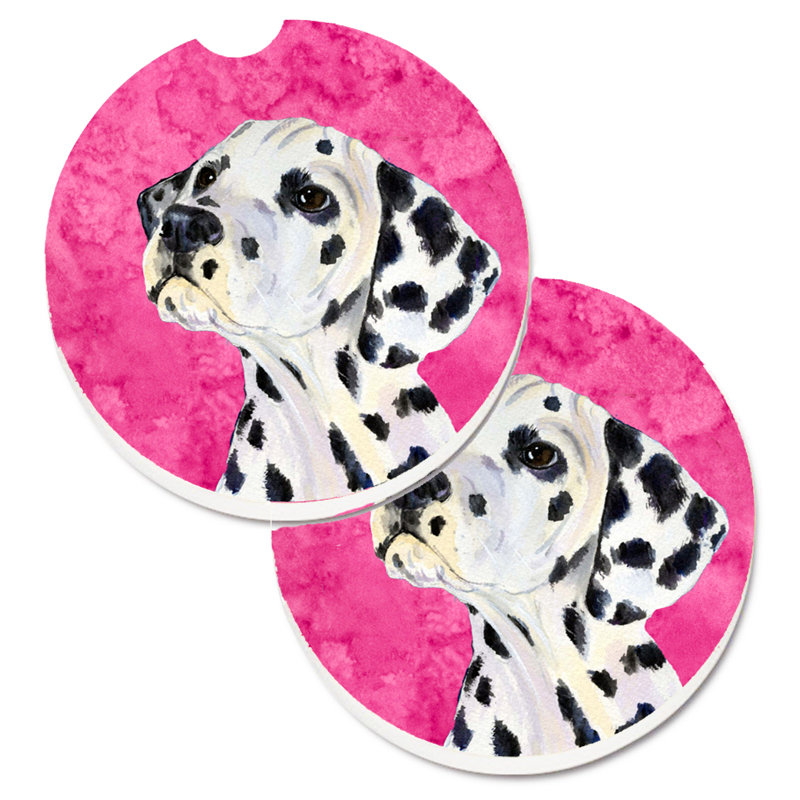 Sous-verre barbu collie voiture, Dalmatien noir