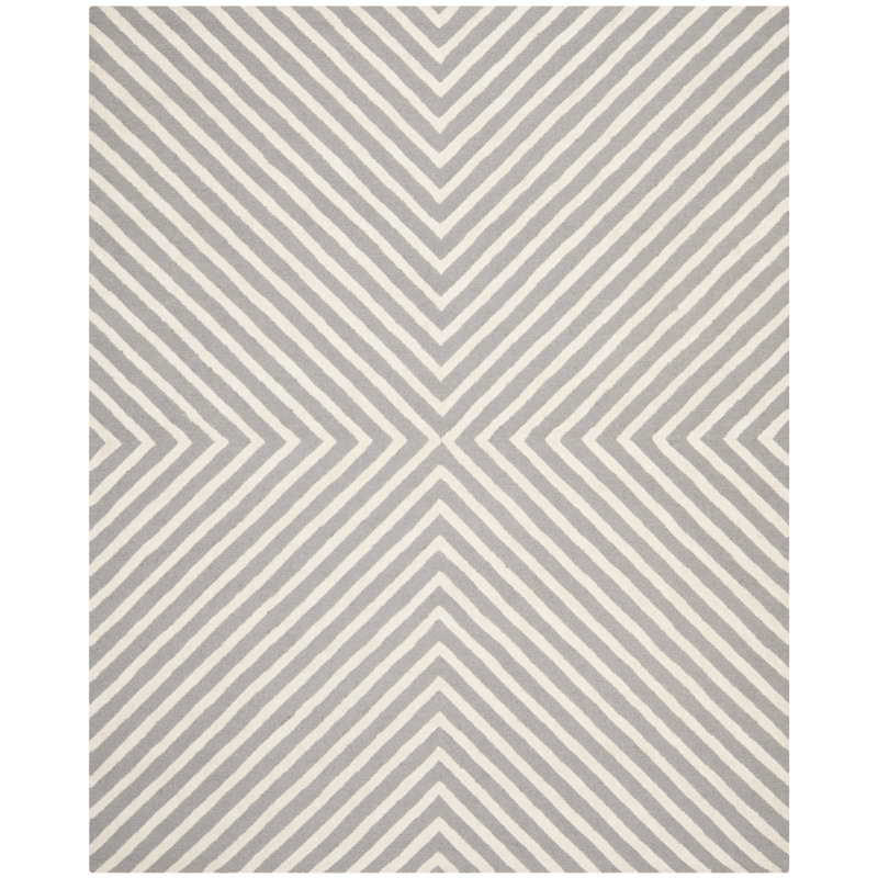 Tapis géométrique en laine touffeté à la main Garibald, Rectangle 8 pi x 10 pi