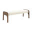 Banc de salle à manger moderne rembourré de 127,6 cm (50,25 po), en tissu chenille doux et pieds en bois d'hévéa, pour cuisine, chambre ou entrée, beige-965287570-965287575
