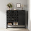 Armoire de style campagnard 44,3 po avec rangement, console de bar avec rangement, armoire de rangement rustique avec portes en treillis arquées et tiroir - pour le salon, la cuisine, le vestibule rétro-954350559