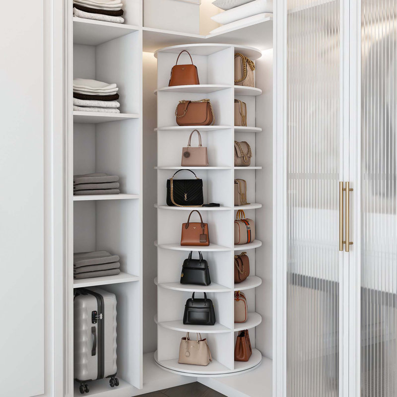 Spinning Storage Rack, Free Standing 360° Revolving Shoe Organizer, 72.44" H x 23.62" W x 23.62" D