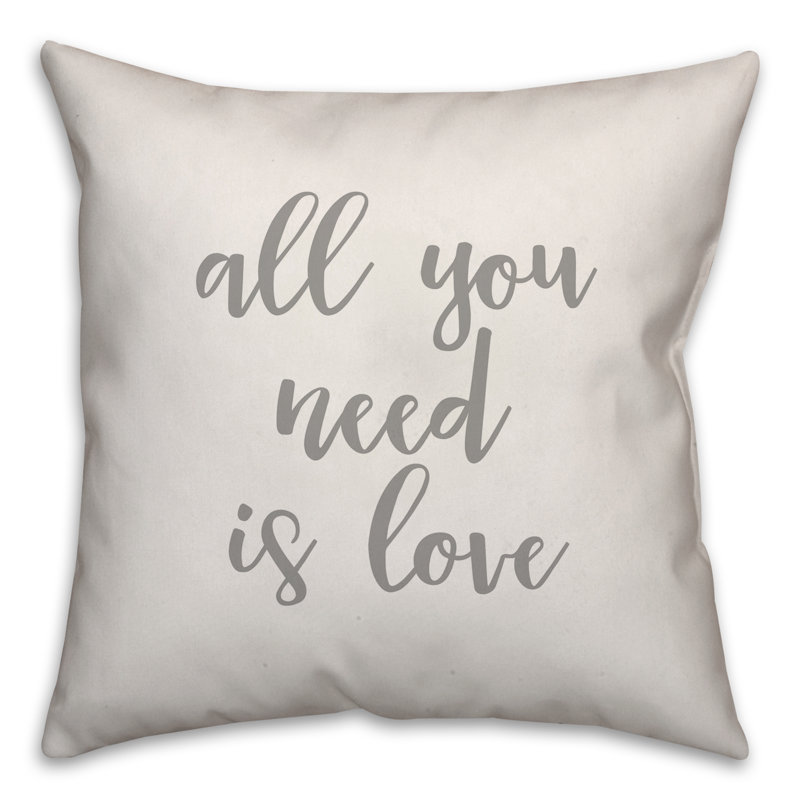  Coussin «All You Need is Love», Coussin et housse de coussin, Blanc