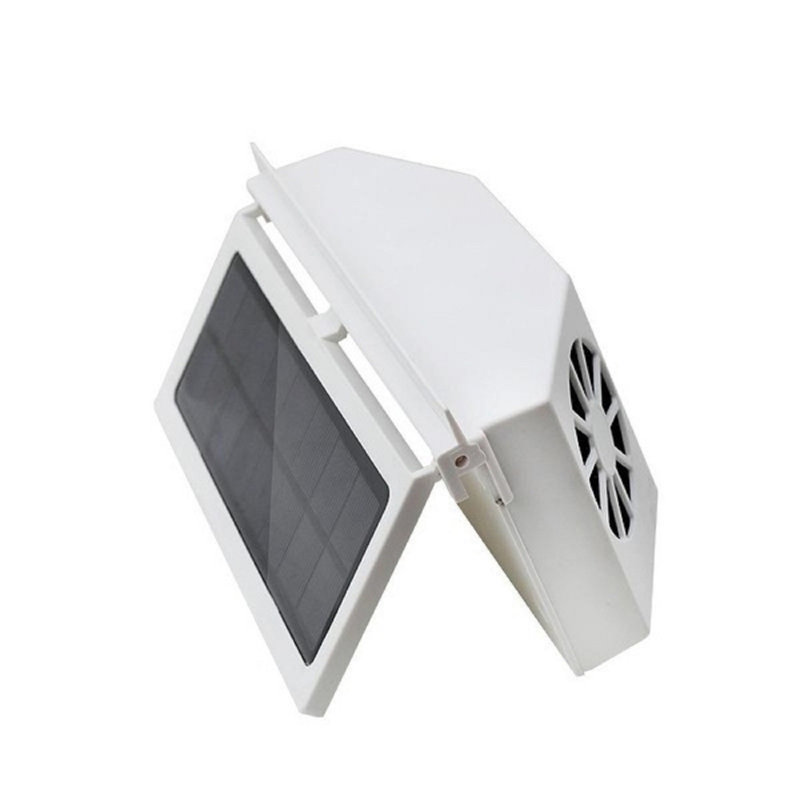 Kondieu Ventilateur de voiture à ventilateur solaire, Blanc