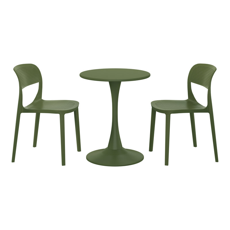 Ensemble repas d'extérieur rond, Vert
