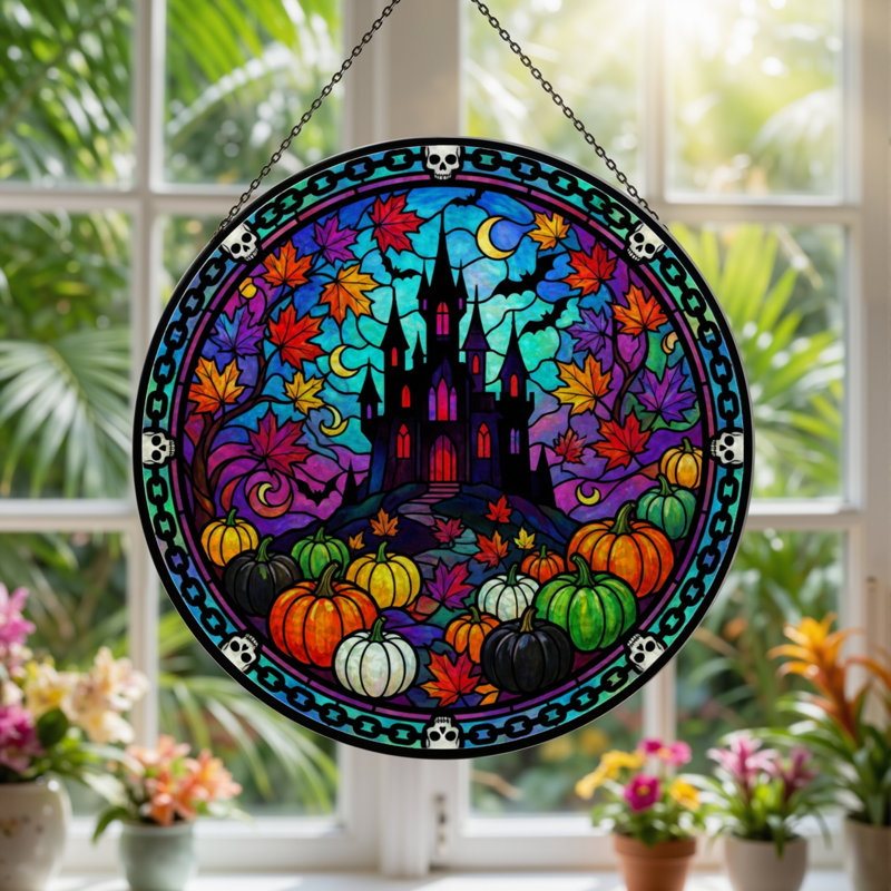 Vitrail de fenêtre 12 "H Halloween
