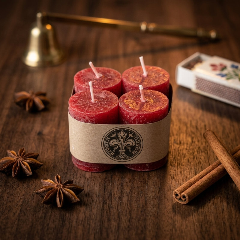 Bougie cylindrique sans parfum, Rouge