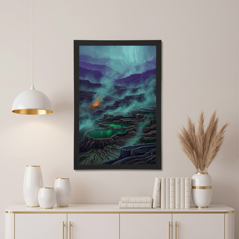 Art mural sur toile "Terrasses minérales vertes", 24"H x 16"W