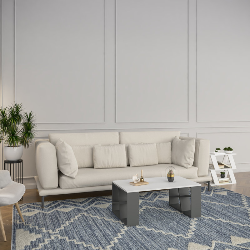 Yareli Single Coffee Table, White/Anthracite