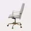 Chaise de bureau rétro en cuir fleur blanc rétro