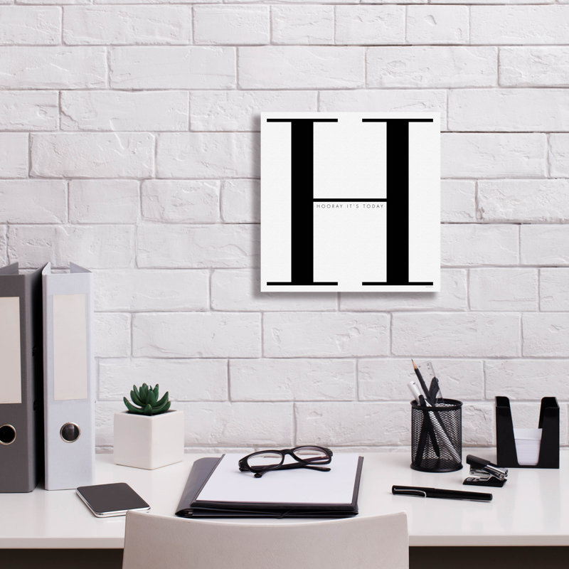 Art mural sur toile Epic Graffiti «H Is For Hooray On White» par Mercedes Lopez, H 12 po x l 12 po x P 0,75 po