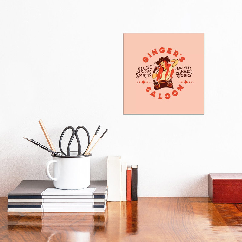 Western Ginger Saloon - Wrapped Canvas Print, 30.48cm H x 30.48cm W x 1.91cm D