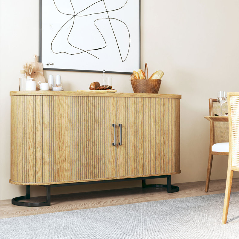 Buffet de 54 po avec tablettes réglables, H 30,3 po x l 54,3 po x P 15,7 po, Naturel