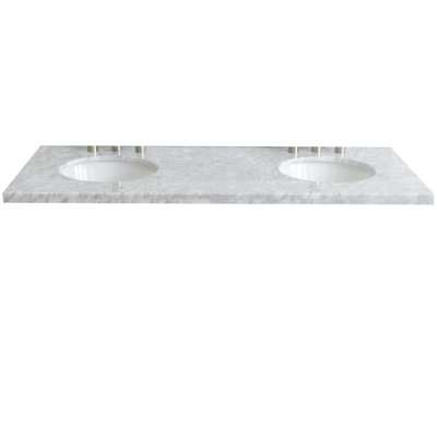 Ovate 61'' Double Bathroom Vanity Top with Sink