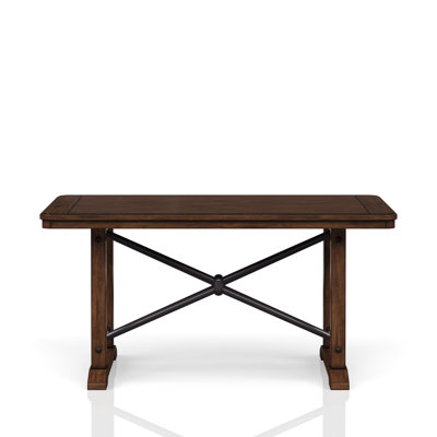 Table à piédestal à hauteur de comptoir en brun, chic industriel, bois massif et piédestal décontracté, look, +