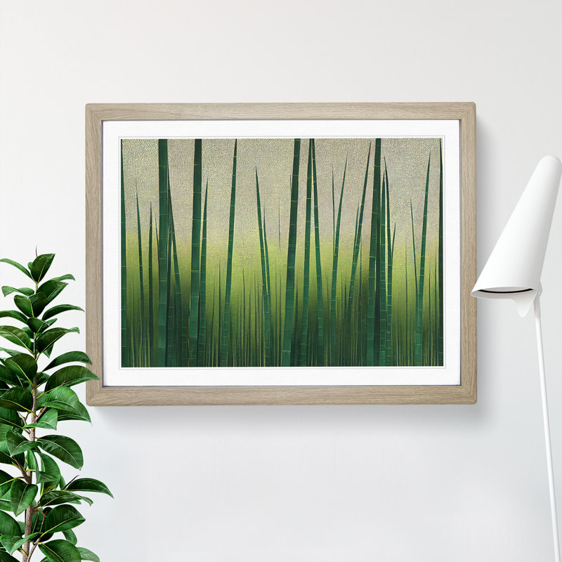 Stupendous Bamboo Forest - Single Picture Frame Painting, 34cm H x 46cm W x 2cm D, Oak