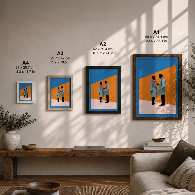 Business Conversation Modern - Framed Print, A1 - 84.1 x 59.4 cm, Walnut