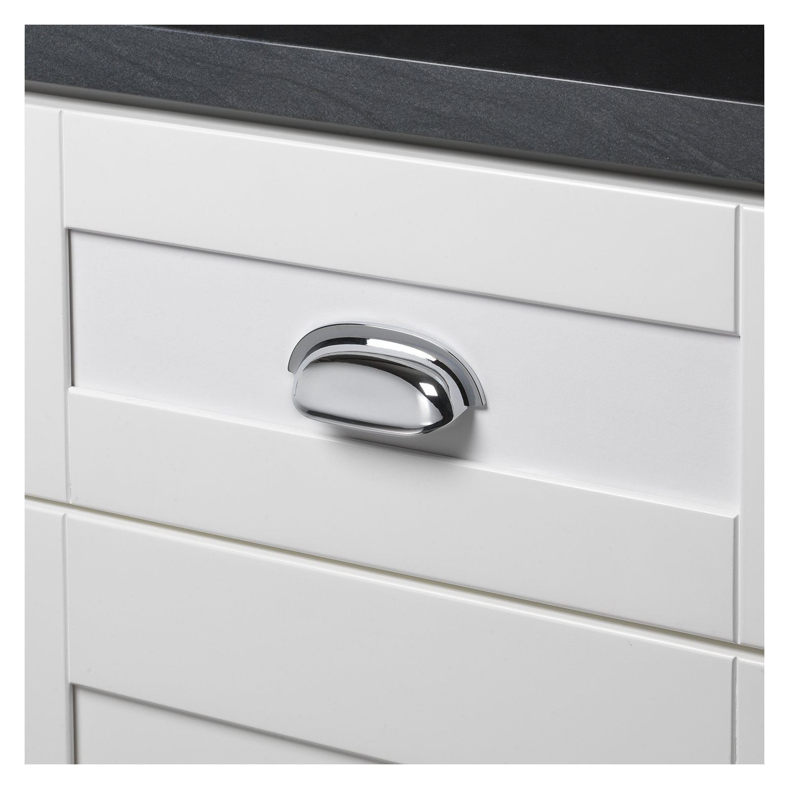 Cup/Bin Pull, Polished Chrome