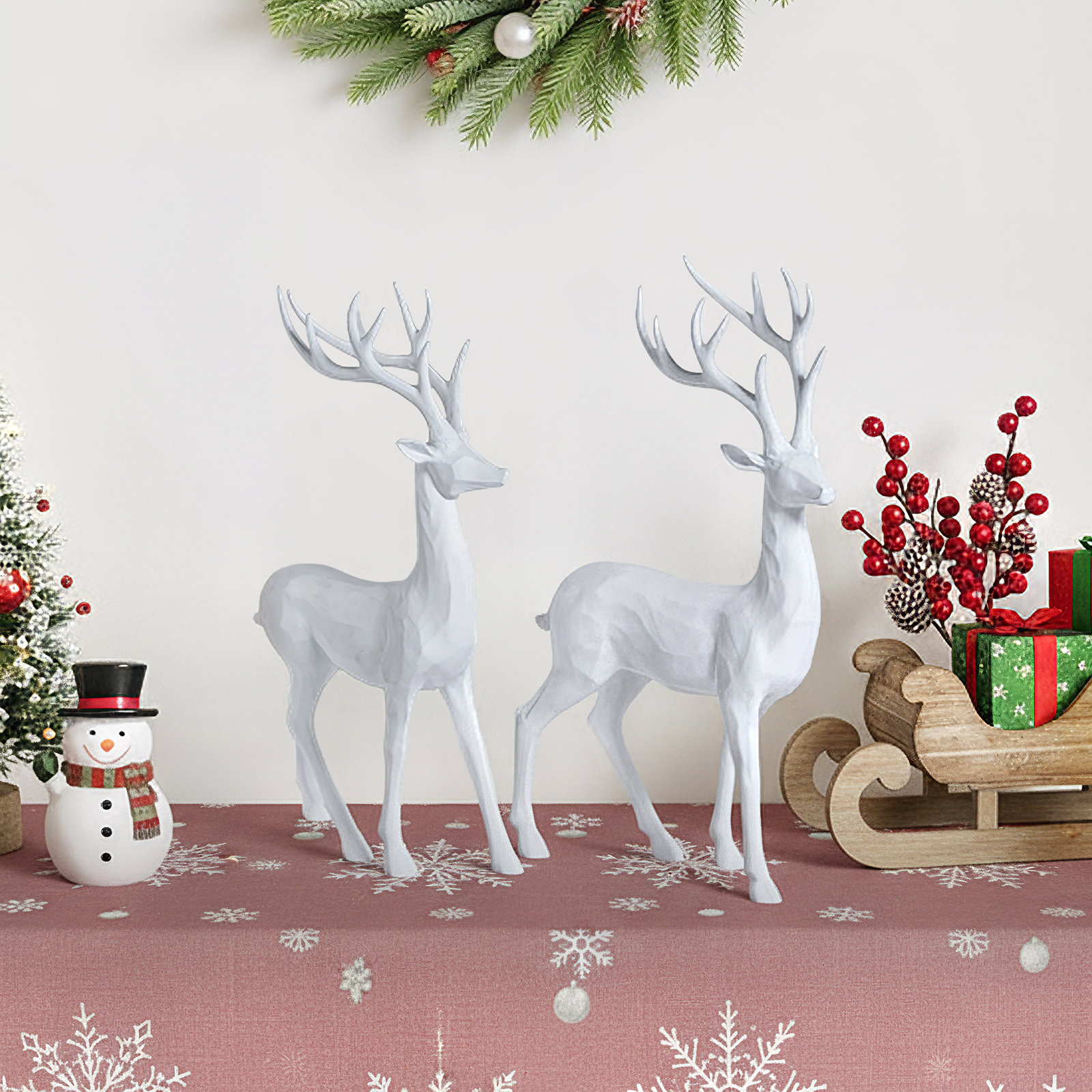 Poldi Decorative Resin Deer Figurines, Set of 2