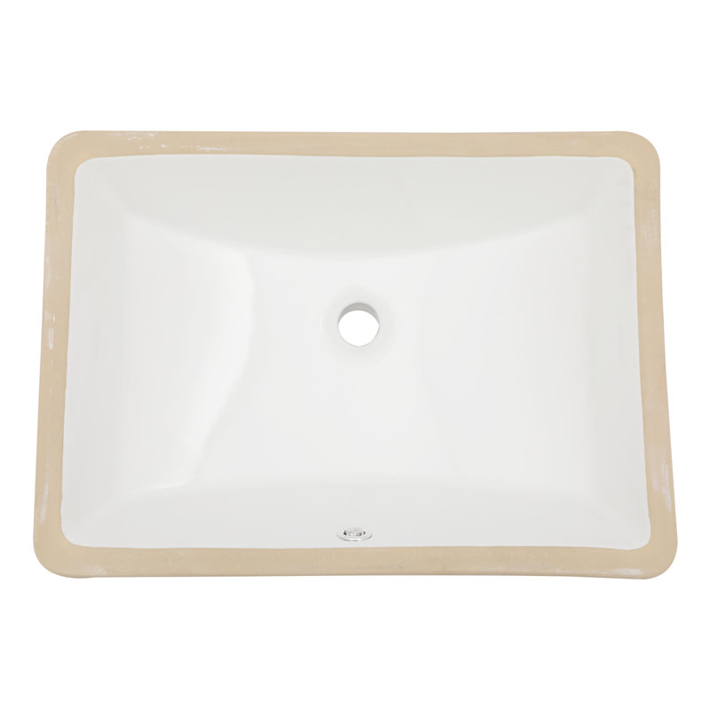 Lavabo de salle de bain encastré rectangulaire blanc avec trop-plein 21 po Lofeyo