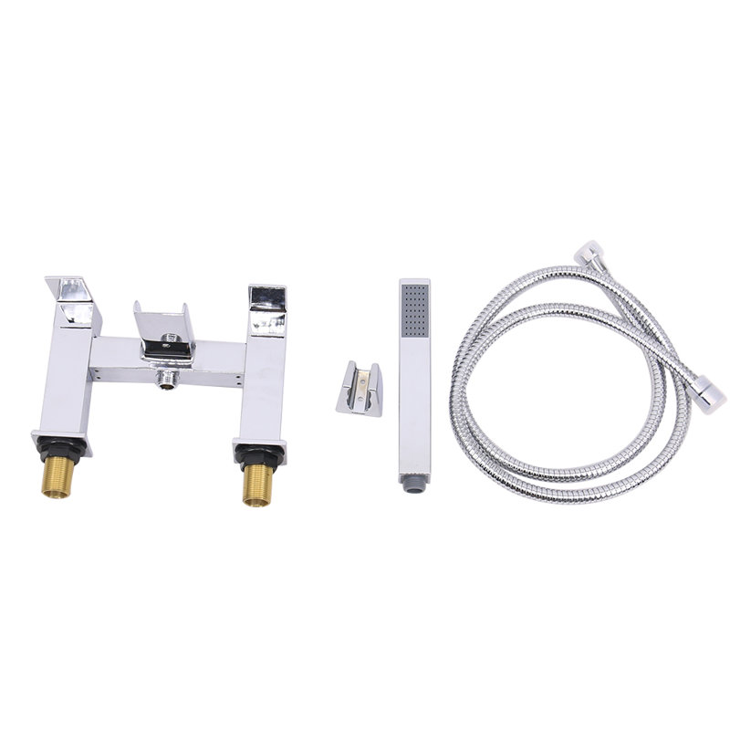 Kulick 2 Handle Deck Bath Shower Mixer Bath Filler with Diverter