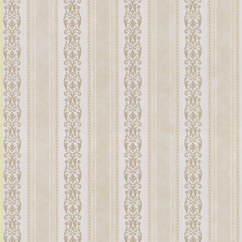 Papier peint embossé à rayures 3d 33 pi x 20,5 po Elana, Jaune beurre / Blanc
