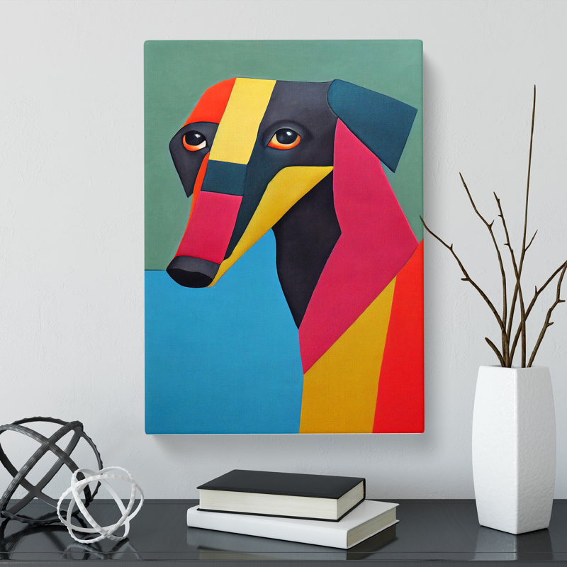 Greyhound Patchwork - Wrapped Canvas, 60cm H x 40cm W x 3cm D