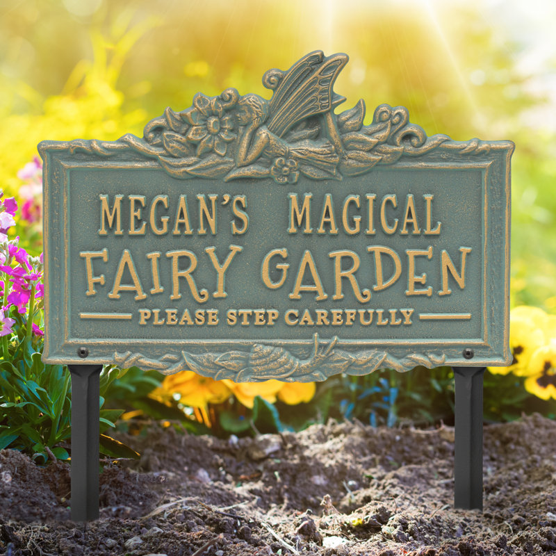 My Fairy Garden Personalized Lawn Plaque, Bronze Verdigris, Yes