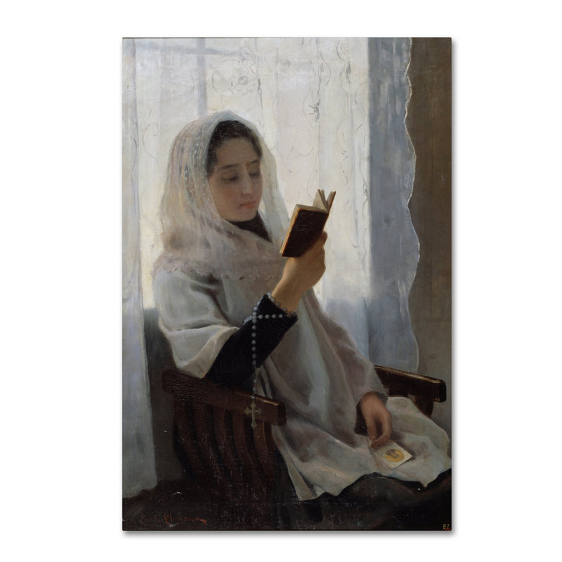 « reading », reproduction sur toile tendue, H 19 po x l 12 po