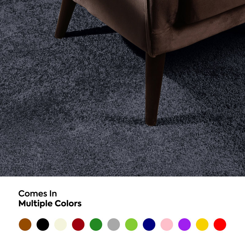 Modern Plush Pet and Kids Friendly Solid Color Petrol Blue Area Rugs, Stain & Fade Resistance, Perfect for Living Room, Dining Room, Bedroom, Playroom and Kidsroom, Event, Wedding, Amberlynne Binded Rug