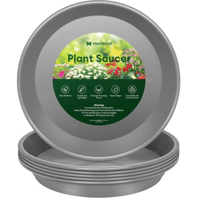 8 in. Heavy Duty Plastic Plant Saucers(6 Pack)