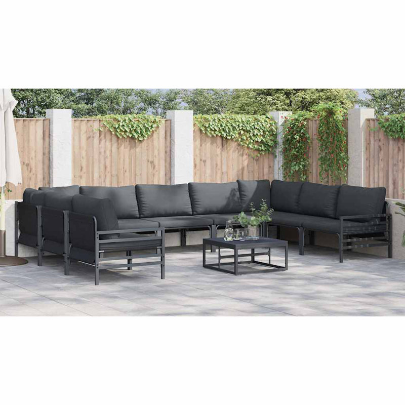 Vidaxl Garden Sofa Set 9 Pcs Anthracite Steel