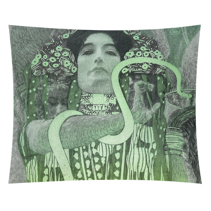 Tapisserie murale hygeia, H 27,5 po x l 37,5 po, Vert / ivoire / gris
