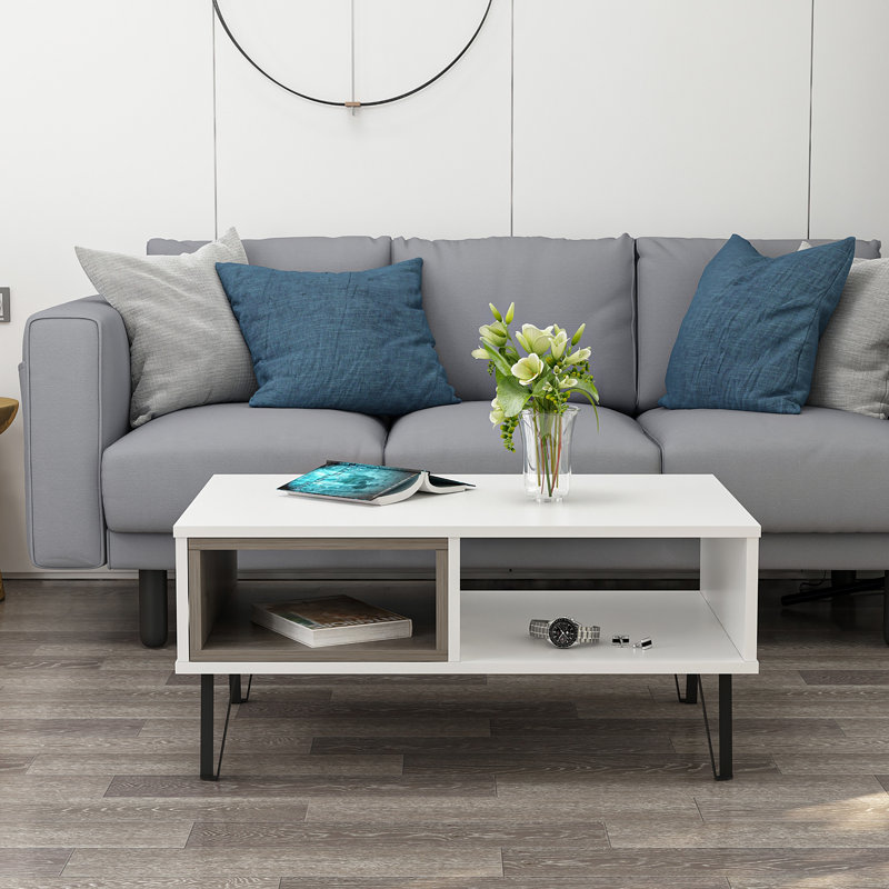 Amuri Single Coffee Table, White/Wenge