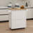 Kitchen Island Rolling Trolley Cart With Adjustable Shelves & Towel Rack & Seasoning Rack Rubber Wood Table Top-,island,coffee cart