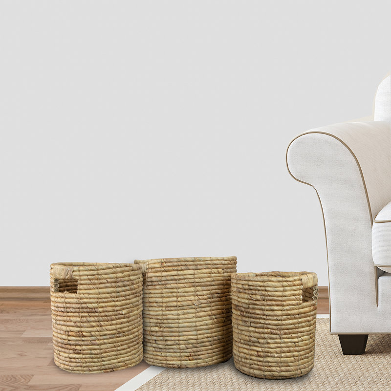 Table naturelle et paniers de ruppie maritime, Beige