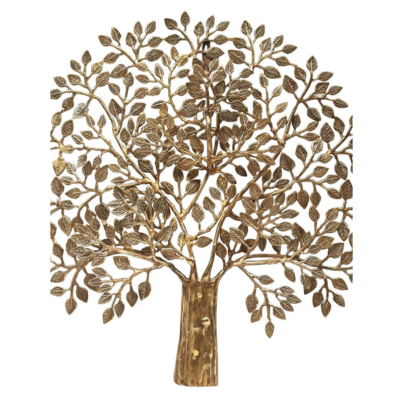 Handmade 23-Inch Brass Tree of Life Sculpture – Artisanal Nature-Inspired Decor Showpiece for Home, Office, or Meditation Space