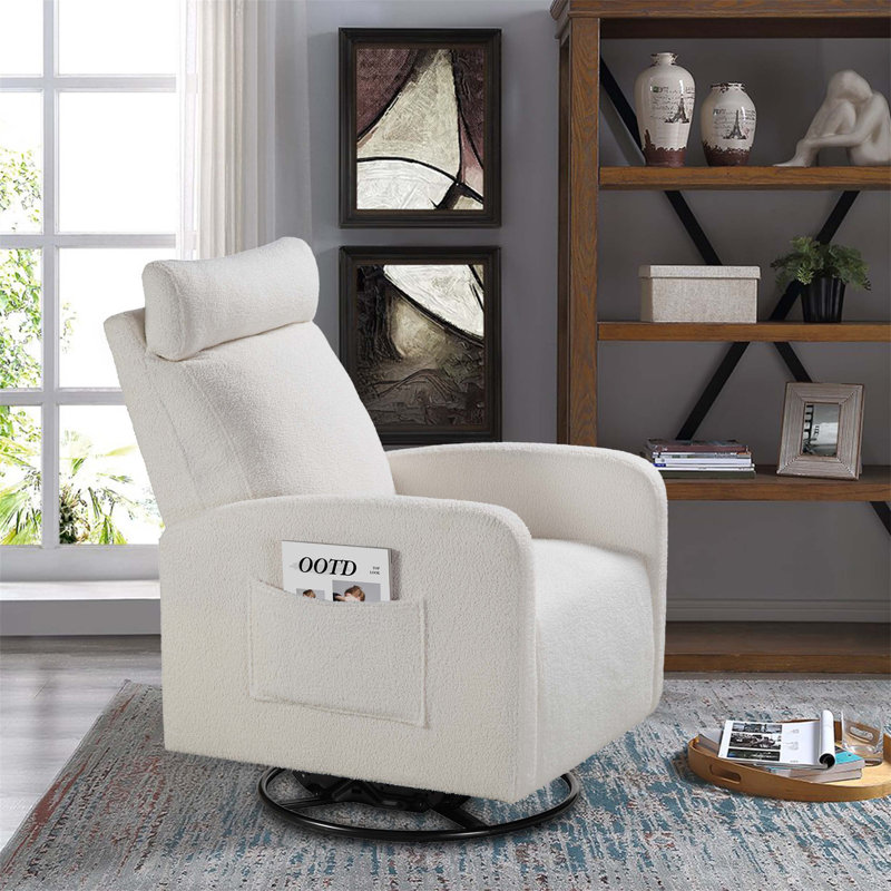 Fauteuil inclinable manuel pivotant pivotant avec rotation à 360 degrés, idéal pour le cinéma, le confort de la chambre de bébé et le vol à voile relaxant