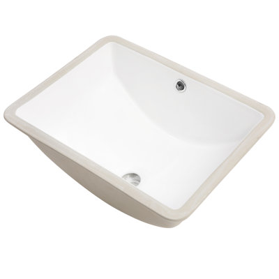 Rectangular Deep Ceramic Bathroom Basin Sink - Pure White, Acid Resistance, Long-Term Use In White Rectangular, Design, Fade- Material