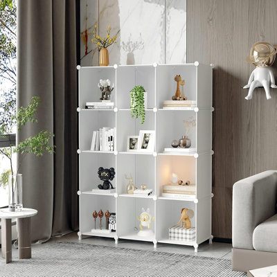 Storage Organizer Storage 12 Cube Bookshelf DIY Pla...