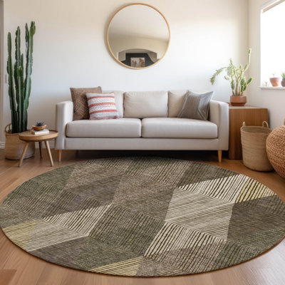Tapis brun Prisco lavable à la machine de qualité supérieure