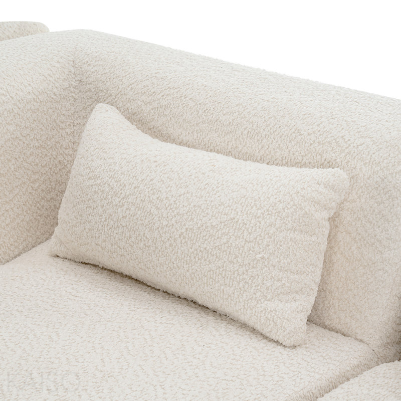 Canapé rembourré avec coussin de dossier pour le salon, beige