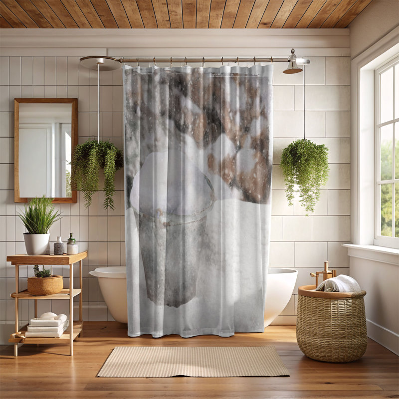 Thierra Abstract Shower Curtain, 74"H x 71"W