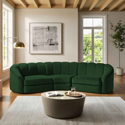 Cioffi 137.8" Aurora Curved Channel Tuftedmodular Sectional Sofa