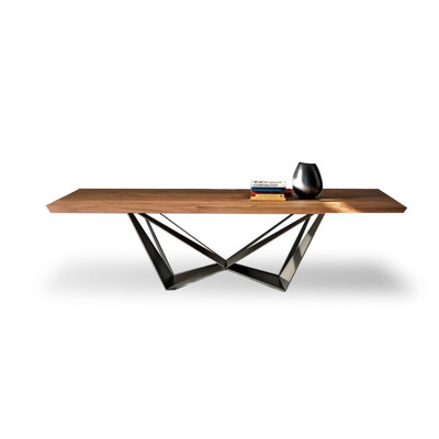 Nut-brown Rectangular Solid Wood Dining table