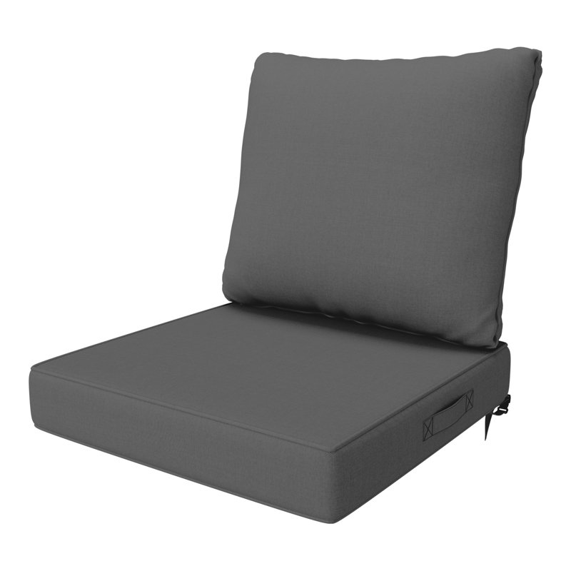 Outdoor 4'' Replacement Cushion Set Back Cushion With Retaining Clip, Gray, 22" W x 22" D