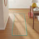 Auckland Bamboo Slat/Seagrass Natural/Teal Area Rug