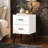 Modern 2-Drawer White Nightstand With Metal Legs And Handles For Bedroom Or Living Room