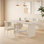 Rectangular solid wood rock plate dining table set