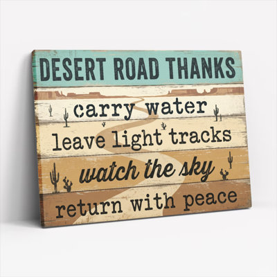 Natural Wood Framed,Canvas Wall Art for Living Room, Bedroom, Office or Entryway – Decorative Wall Decor with Desert Road